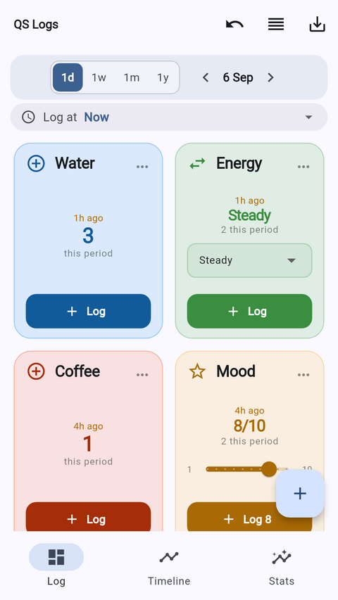 The tile grid in light mode